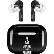 Eat Brains and Zombie On Black AirPods Skins