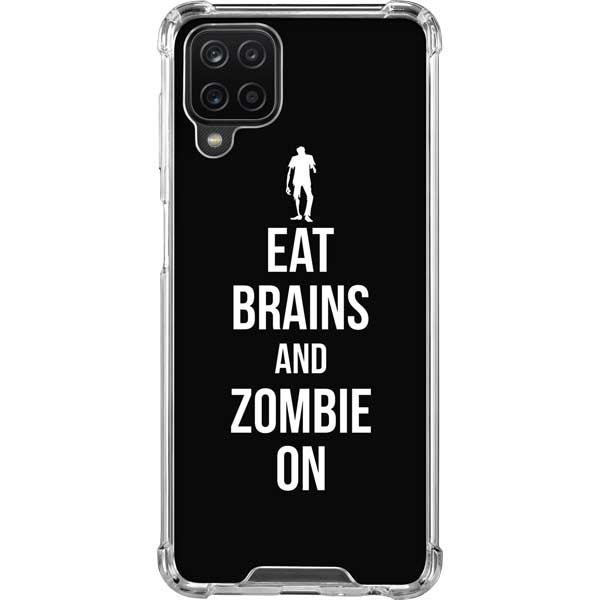 Eat Brains and Zombie On Black Galaxy Cases
