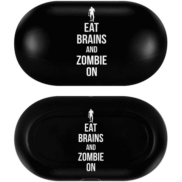 Eat Brains and Zombie On Black Galaxy Buds Skin