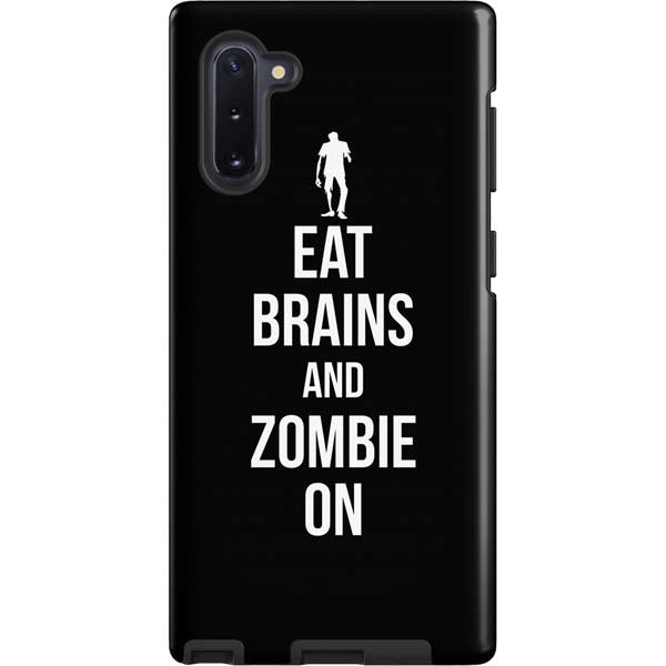 Eat Brains and Zombie On Black Galaxy Cases