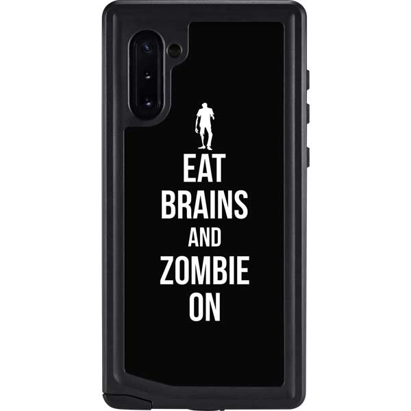 Eat Brains and Zombie On Black Galaxy Cases