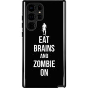 Eat Brains and Zombie On Black Galaxy Cases