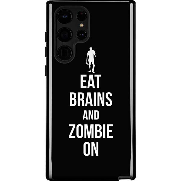 Eat Brains and Zombie On Black Galaxy Cases