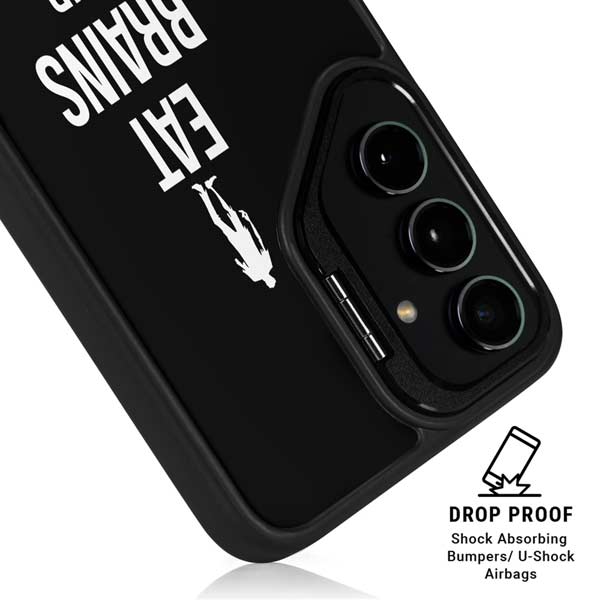 Eat Brains and Zombie On Black Galaxy S26 Plus Kickstand Case