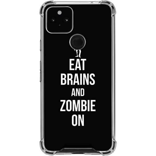 Eat Brains and Zombie On Black Pixel Cases