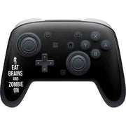 Eat Brains and Zombie On Black Nintendo Switch 2 (2025) Pro Controller Skin