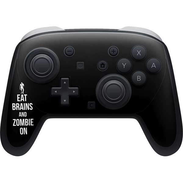 Eat Brains and Zombie On Black Nintendo Switch 2 (2025) Pro Controller Skin