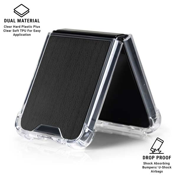 Ebony Wood Galaxy Z Flip7 Clear Case