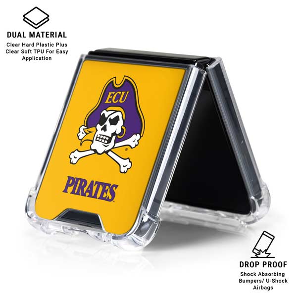East Carolina University ECU Pirates Logo Yellow Galaxy Z Flip7 Clear Case