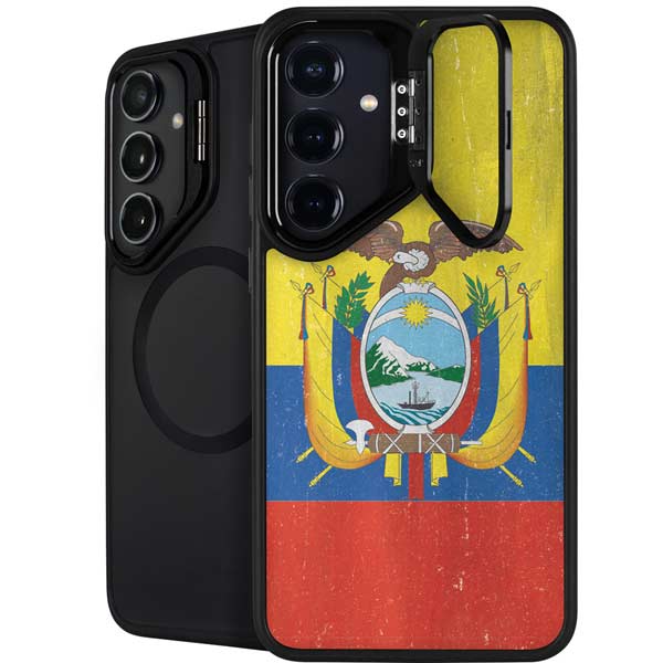 Ecuador Flag Distressed Galaxy S26 Kickstand Case