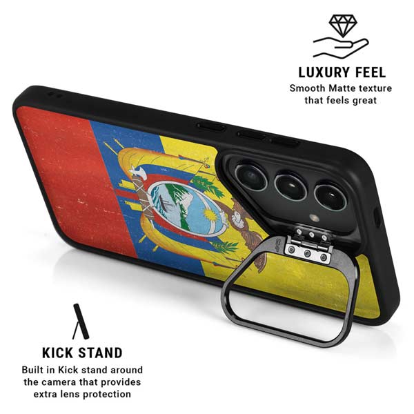 Ecuador Flag Distressed Galaxy S26 Kickstand Case