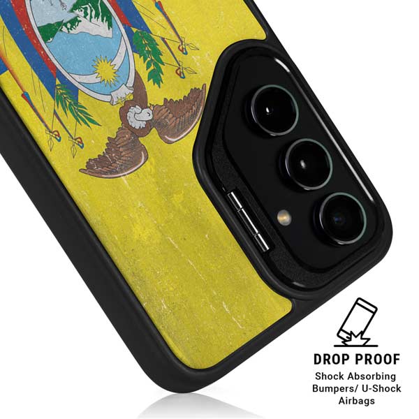 Ecuador Flag Distressed Galaxy S26 Kickstand Case