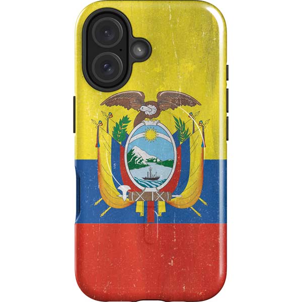 Ecuador Flag Distressed iPhone 16 Magsafe Impact Case