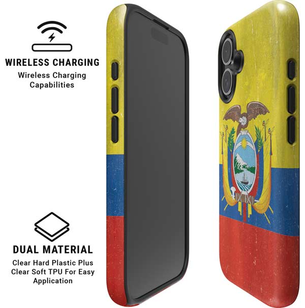 Ecuador Flag Distressed iPhone 16 Magsafe Impact Case