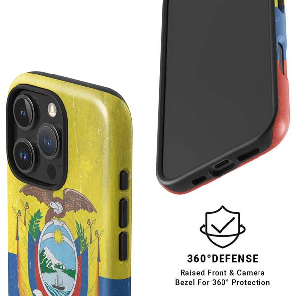 Ecuador Flag Distressed iPhone 16 Pro Magsafe Impact Case