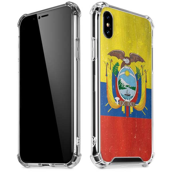 Ecuador Flag Distressed iPhone X/XS Clear Case