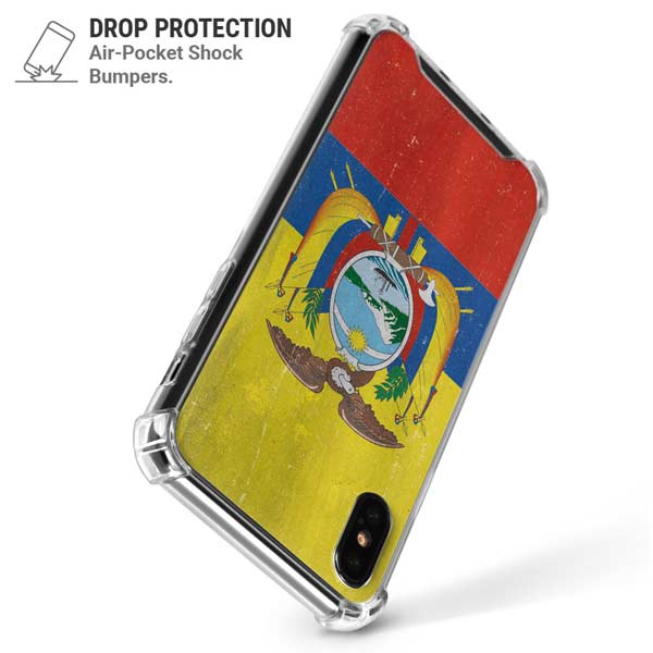 Ecuador Flag Distressed iPhone X/XS Clear Case
