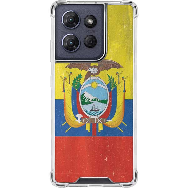 Ecuador Flag Distressed Moto G 5G (2025) Clear Case