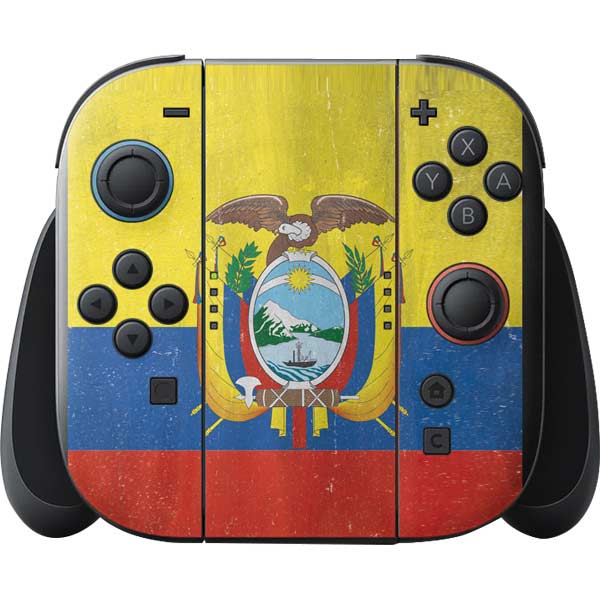 Ecuador Flag Distressed Nintendo Switch 2 (2025) with Joy-Con Skin