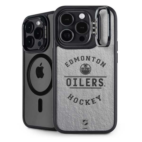 NHL Edmonton Oilers Black Text iPhone 14 Pro Kickstand Case