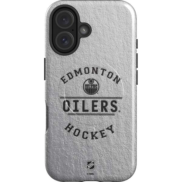 NHL Edmonton Oilers Black Text iPhone 16 Plus Magsafe Impact Case