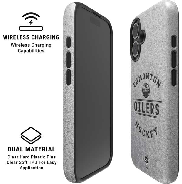 NHL Edmonton Oilers Black Text iPhone 16 Plus Magsafe Impact Case
