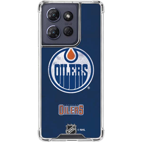 NHL Edmonton Oilers Distressed Moto G Play 5G (2025) Clear Case