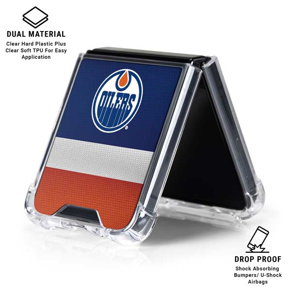 NHL Edmonton Oilers Jersey Galaxy Z Flip7 Clear Case