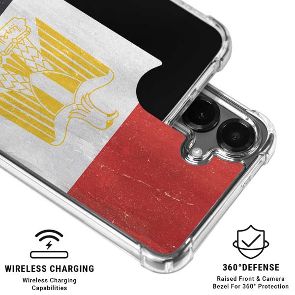 Egypt Flag Distressed Galaxy S26 Plus Clear Case