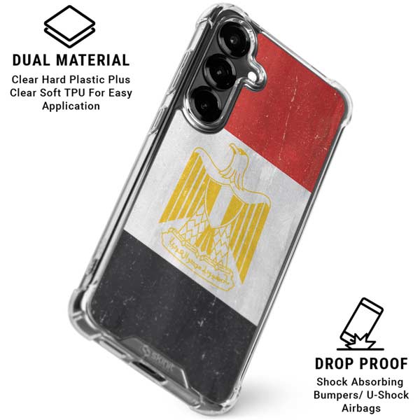Egypt Flag Distressed Galaxy S26 Plus Clear Case