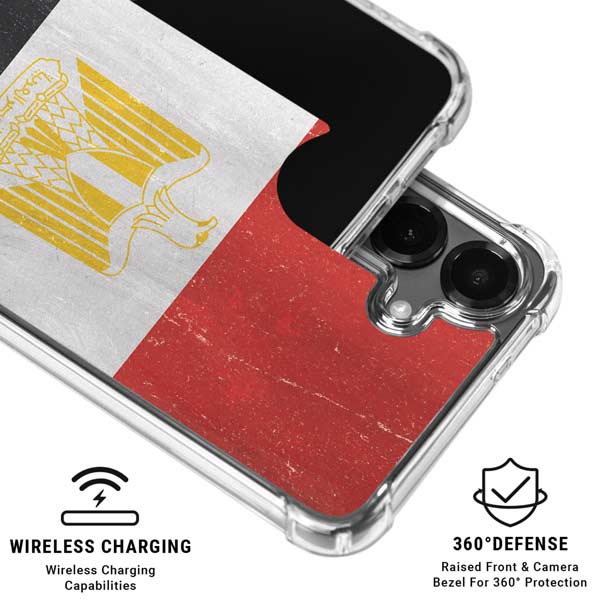 Egyptian Flag Distressed Galaxy S26 Clear Case