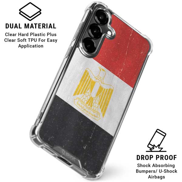 Egyptian Flag Distressed Galaxy S26 Clear Case