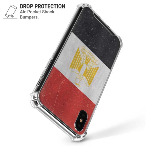 Egyptian Flag Distressed iPhone X/XS Clear Case