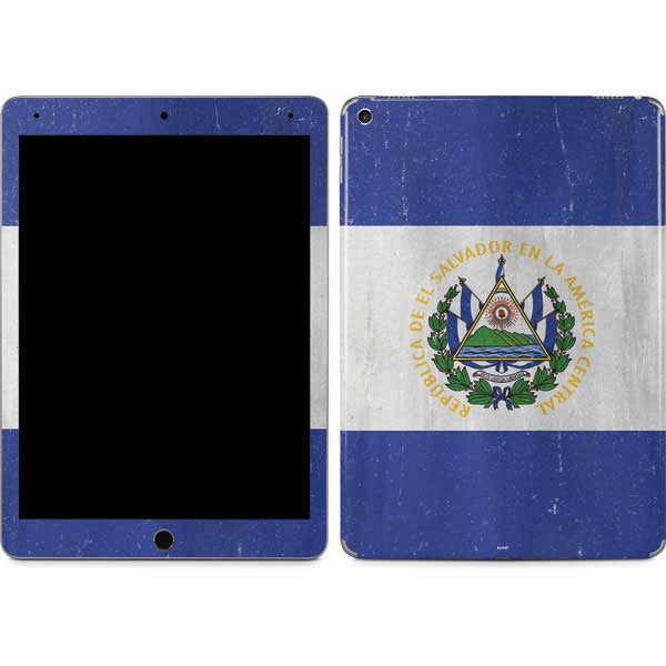 El Salvador Flag Distressed iPad Skins