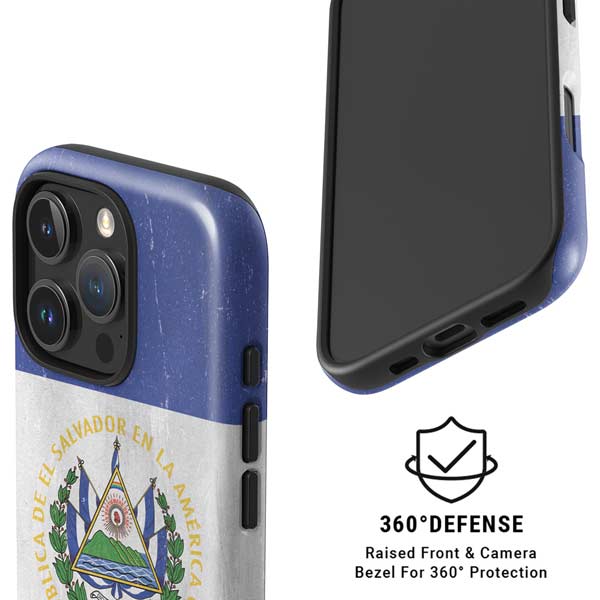 El Salvador Flag Distressed iPhone 16 Pro Max Magsafe Impact Case