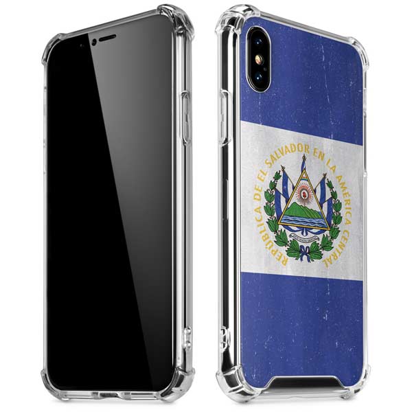 El Salvador Flag Distressed iPhone X/XS Clear Case