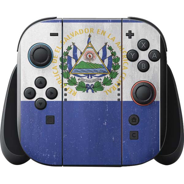 El Salvador Flag Distressed Nintendo Switch 2 (2025) with Joy-Con Skin