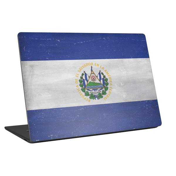 El Salvador Flag Distressed Laptop Skins