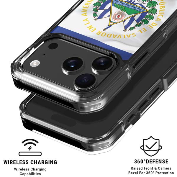 El Salvador Flag iPhone 17 Pro Clear Case