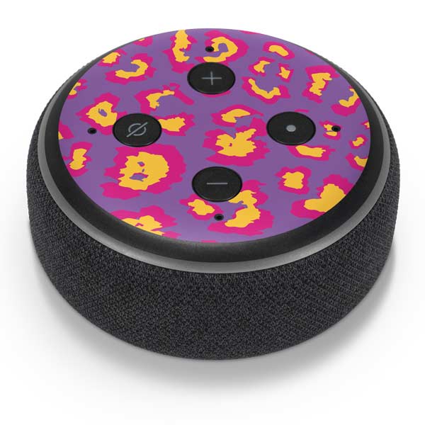 Electric Orchid Leopard Animal Print Color Pop Amazon Echo Dot Skin