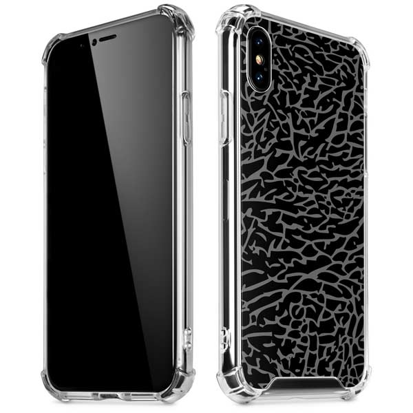 Elephant Print Black iPhone X/XS Clear Case