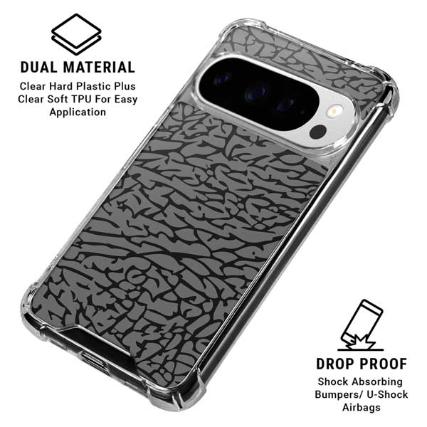 Elephant Print Grey Google Pixel 10 Pro XL Clear Case