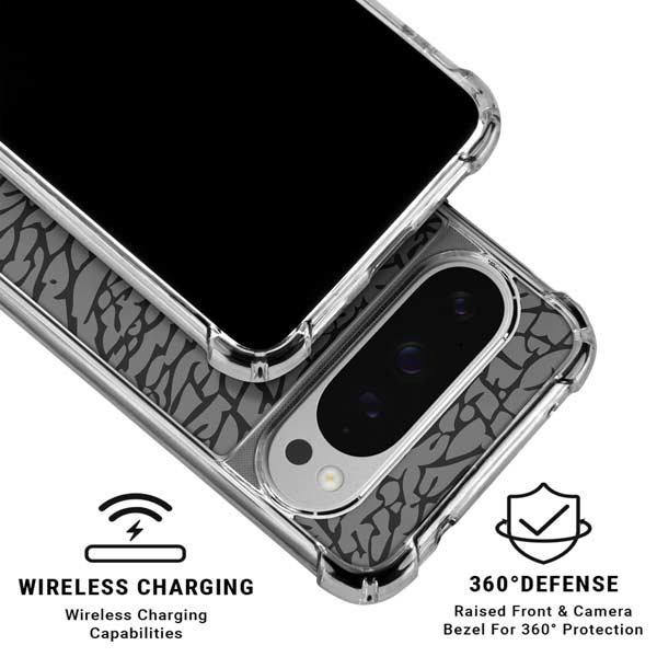 Elephant Print Grey Google Pixel 10 Pro XL Clear Case