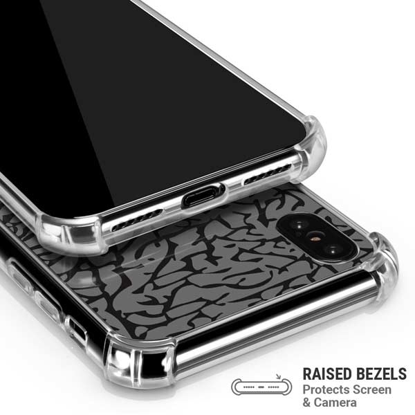 Elephant Print Grey iPhone X/XS Clear Case