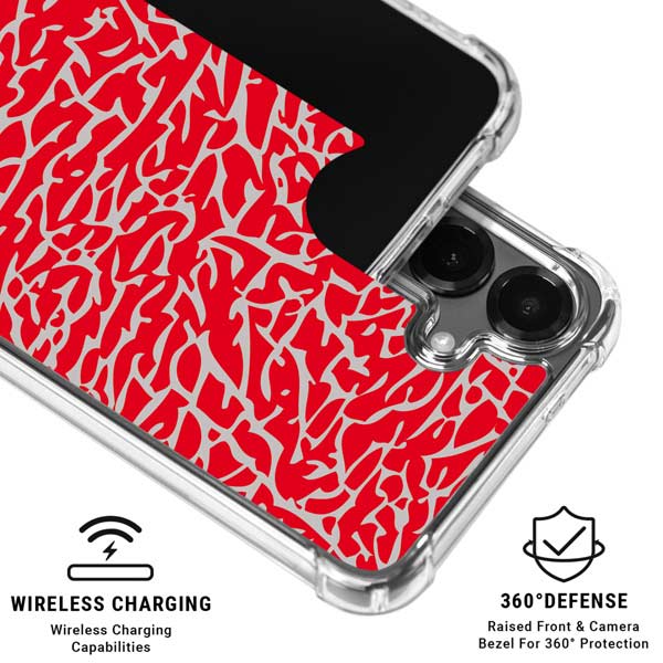 Elephant Print Red Galaxy S26 Clear Case