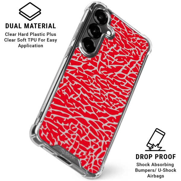 Elephant Print Red Galaxy S26 Clear Case