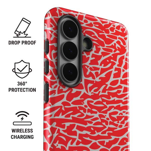 Elephant Print Red Galaxy S26 Impact Case