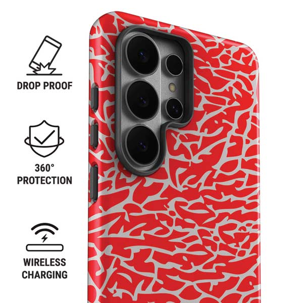 Elephant Print Red Galaxy S26 Ultra Impact Case