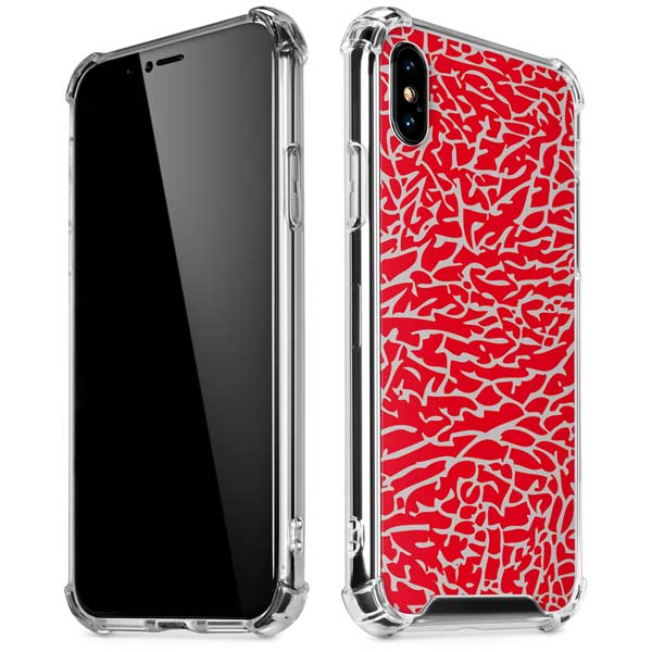 Elephant Print Red iPhone X/XS Clear Case