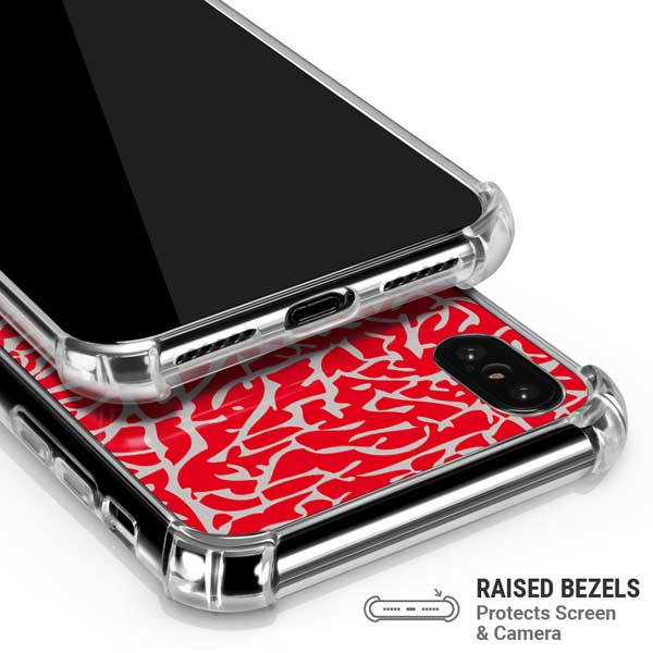 Elephant Print Red iPhone X/XS Clear Case